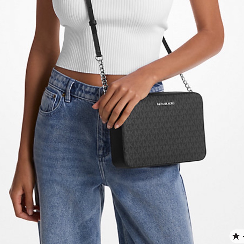 Michael Kors Black MK Signature Crossbody Bag
